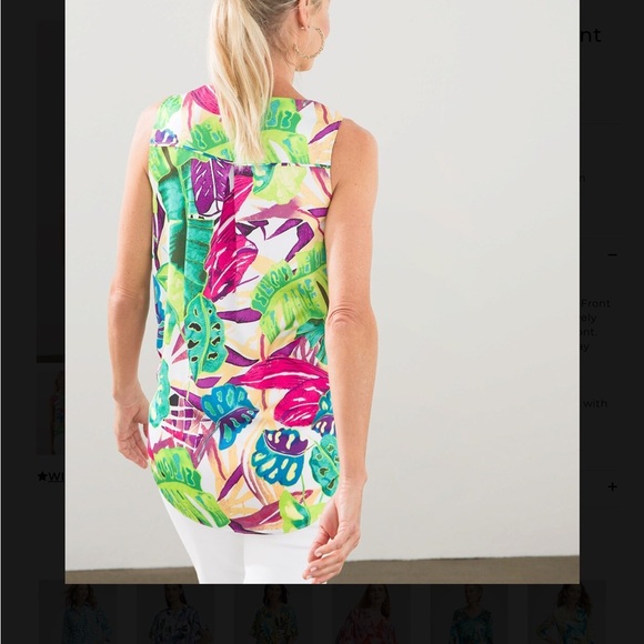 Chicos Colorful Jungle Tie-Front Tank Chicos size 0 - Picture 8 of 9